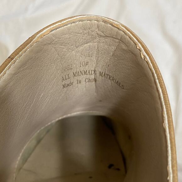 Seven7 Tan Mules Boots Western Bohemian Slip On Transitional Wood 3” Block Heel - Picture 9 of 9